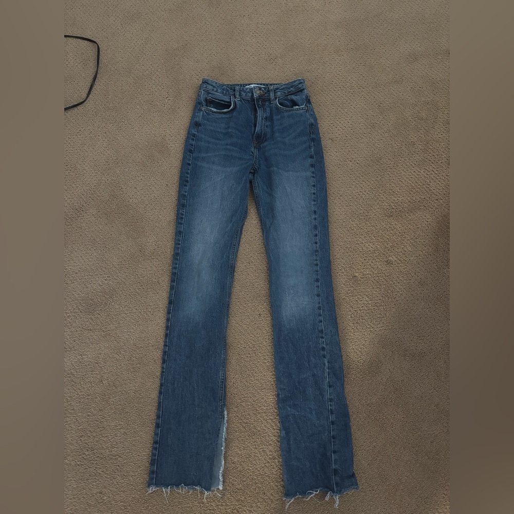 Zara Straight Slit Jeans